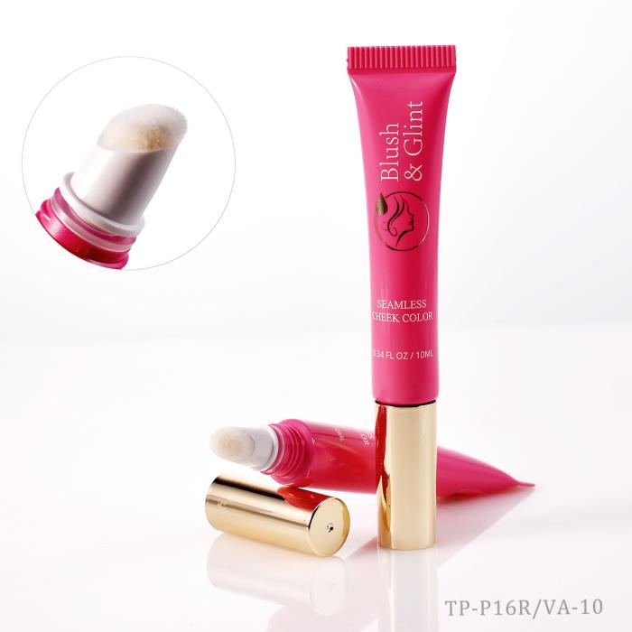 No-drip airless cosmetic tube with flocked doe-foot